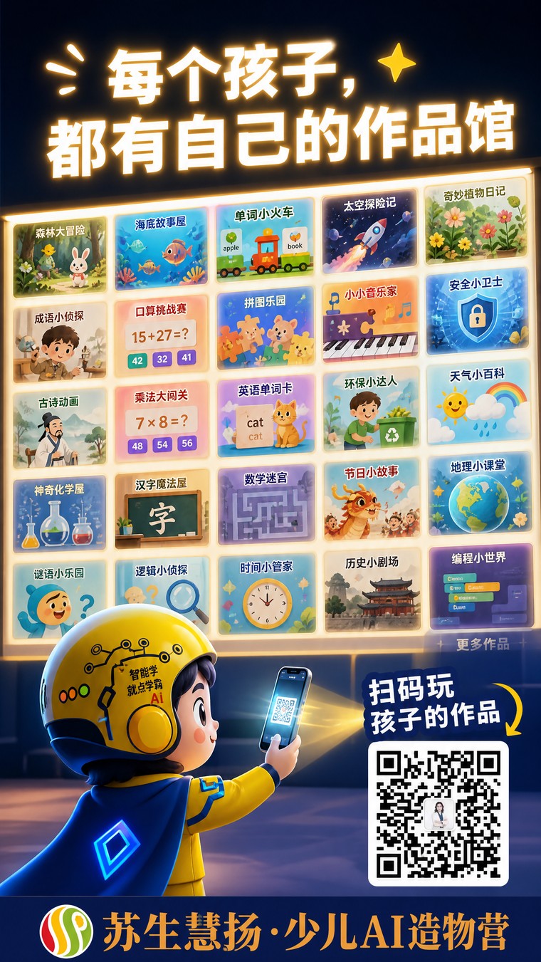 招生物料：作品馆海报「每个孩子，都有自己的作品馆」